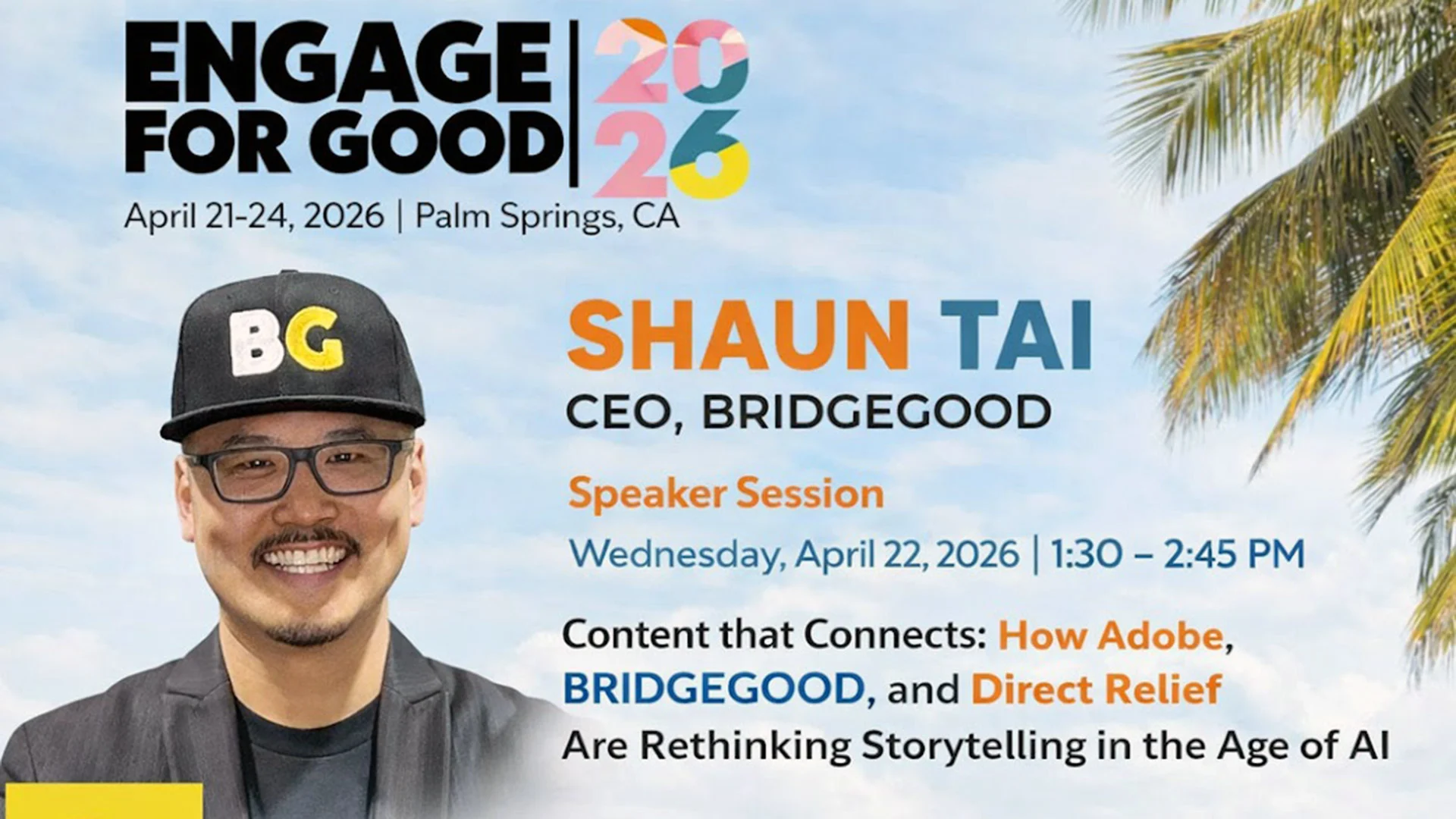 Shaun Tai x Engage for Good 2026, Featured Speaker